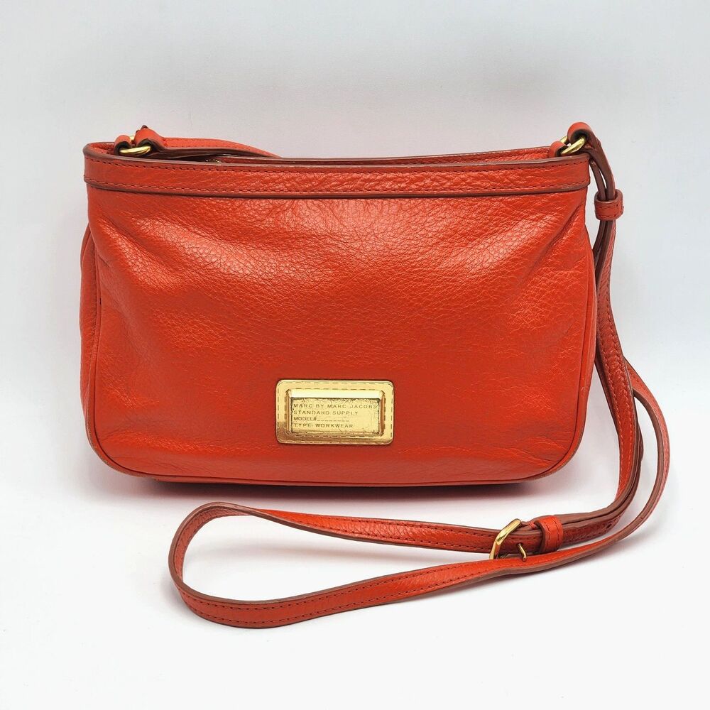 Marc by Marc Jacobs Vintage Take Your Percy Leather Crossbody Bag Orange